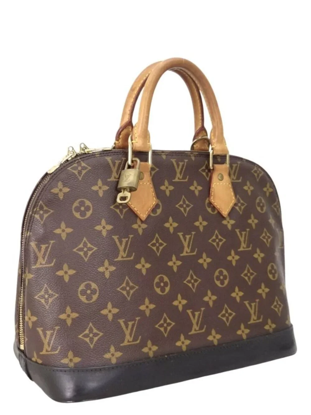 Louis Vuitton Alma PM Monogram Handbag Purse Brown Repaired Bottom BA0947